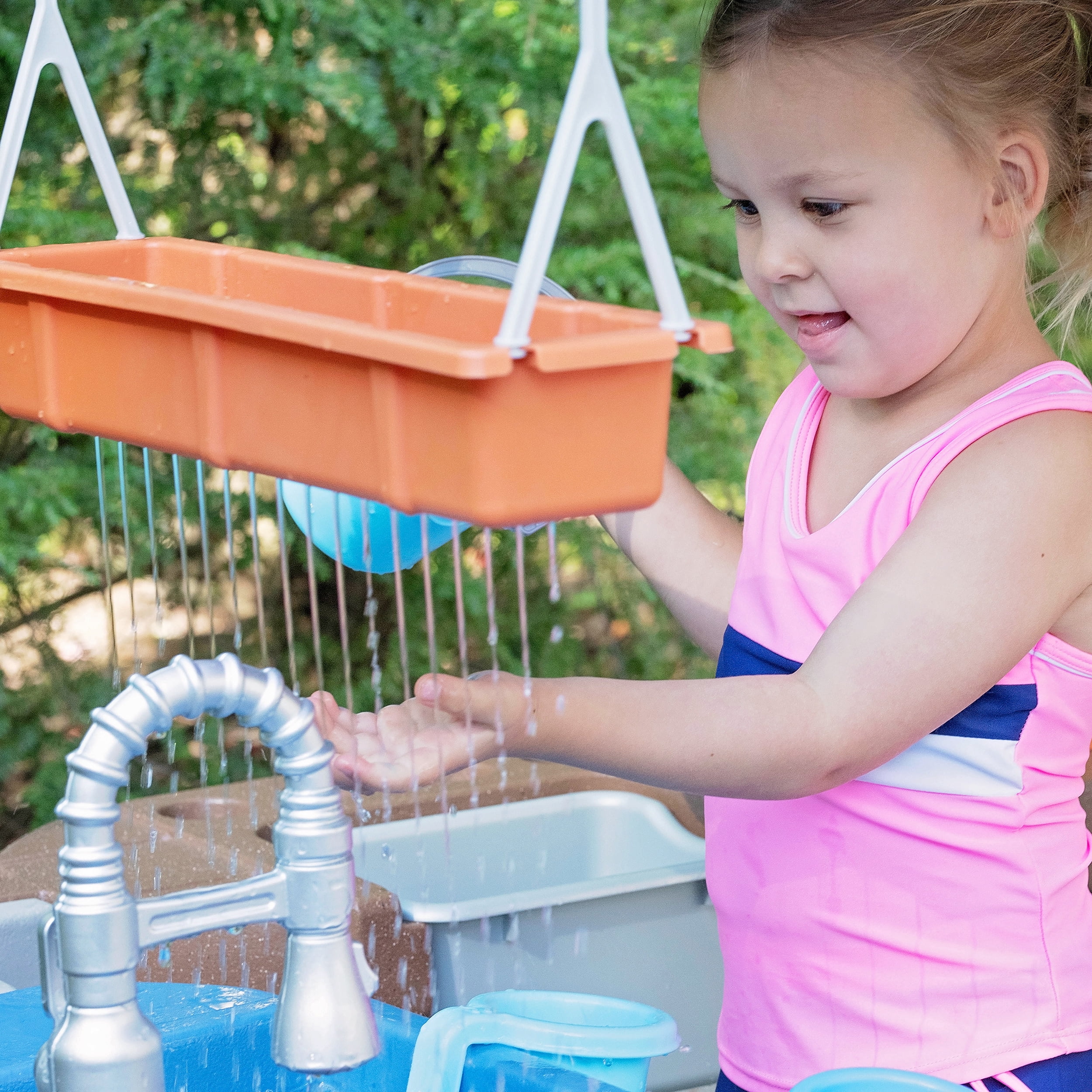 Step2 Grill & Splash Play Center with Canopy, Outdoor Water Table Playset for Toddlers & Kids, Ages 2+