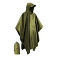 thumbnail image 1 of lionlar Poncho de Pluie à Capuche Imperméable Réutilisable avec Poche Veste à Manches Longues pour Extérieur Vert, 1 of 9