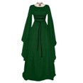 thumbnail image 4 of LOVZFMLL Costume Renaissance pour Femme Médiéval en Velours Taille Ajustée Longues Robes Manches Évasées Fluide Élégante Robe Maxi Halloween Cosplay, 4 of 5