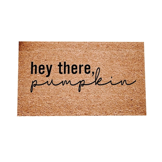 Coir Mat Funny Rug for Front Door Rugs for Entryway Washable Welcome Mat Natural Door Mat Rustic Welcome Floor Mat for Home Indoor Farmhouse Funny Kitchen Mats Patio, 16x24 Inch hey there, pumpkin