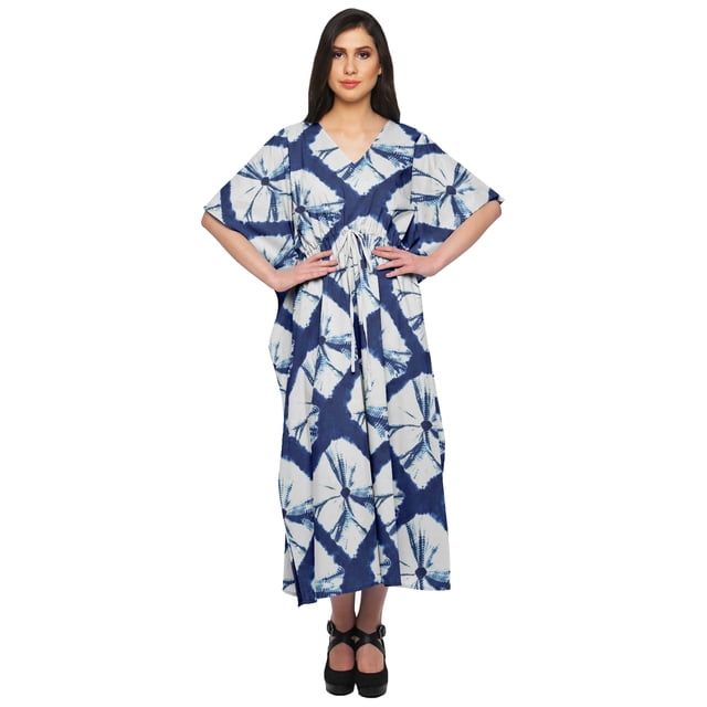 Moomaya Caftan de Plage, Paréo de Bikini, Robe Longue Maxi Caftan pour Femmes - 2TG-3TG