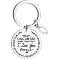 thumbnail image 1 of CHUANK Clearance To My Daughter Message Keychain Stainless Steel Initial Last Name 26 Letter Family Inspirational Keychain Gift, 1 of 2