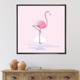 thumbnail image 3 of Designart Standing Pink Flamingo FLOAT FRAME WALL ART, 3 of 4