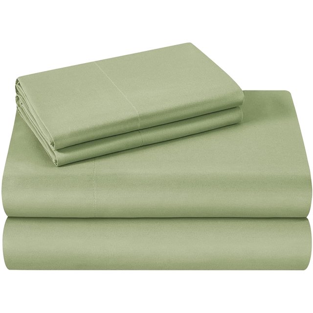 1200 Thread Count 100% Egyptian Cotton 4-Piece Bed Sheet Set (1 Flat, 1 Fitted Sheet, 2 Pillow Covers) 21 Inches Deep Pocket Solid Pattern
