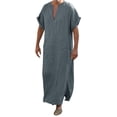 thumbnail image 1 of Chemise Courte Décontractée pour Homme en Coton à Col en V, Manches Courtes, Justaucorps, Robe, Veste, Manches, Grand Dispositif, Homme, Manches Imprimées, 1 of 6