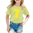 thumbnail image 1 of TZEWGL Cute Shirt For Kid Letter Printed Short Sleeve Print Crewneck Top For Newborns size 7-8T, 1 of 4