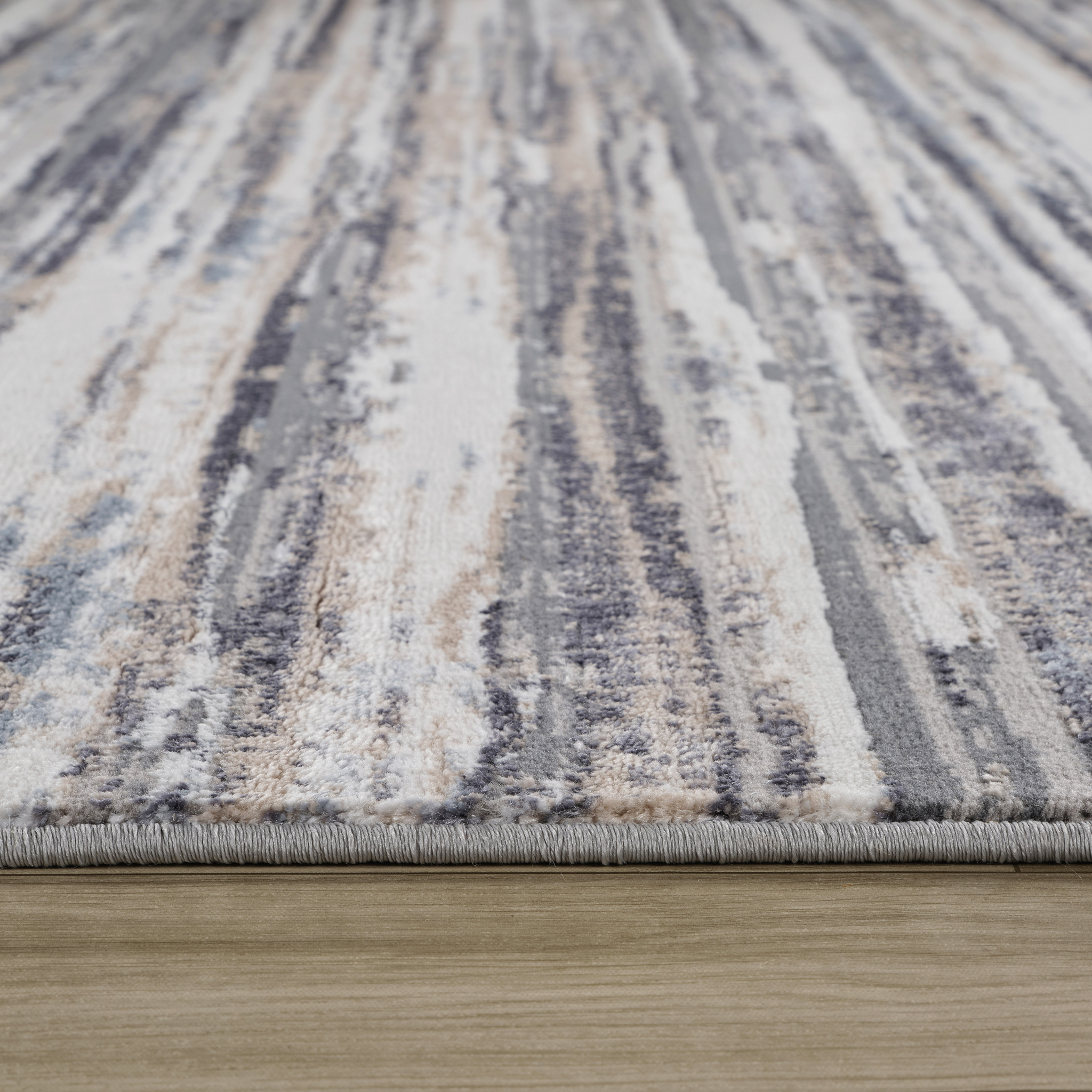 Tapis d'interieur Rug Branch Atlas Lines, bleu gris, abstrait - Salon, chambre, salle a manger et cuisine