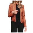thumbnail image 2 of Aqestyerly Veste de Motard à Revers pour Femme avec Fermeture Éclair, Manteau de Moto Court et Court Style Punk pour l'Automne, Vêtement d'Extérieur HWRETIE, 2 of 6