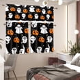 thumbnail image 3 of Halloween Ghost Kitchen Curtains and Valances 3 Piece Set,Valance Curtains for Kitchen Windows Halloween Kitchen Curtains Tiers and Valances for Cafe Living Room Window Decor, 3 of 5