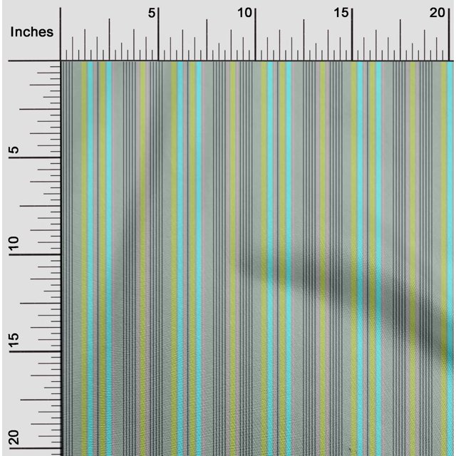oneOone Cotton Flex Fabric Multicolor Stripe Printed Fabric 1 Yard 40 Inch Wide