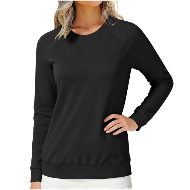 BLVB Women’s Long Sleeve T Shirts Casual Loose Fit Layering Tops Trendy Raglan Sleeve Crew Neck Tees Pullover Basic Fall Clothes
