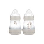 MAM Démarrage facile des biberons anti-alcooliques, 2x5oz Bouteilles, Boutilles à flux lent avec Nipple Silicone