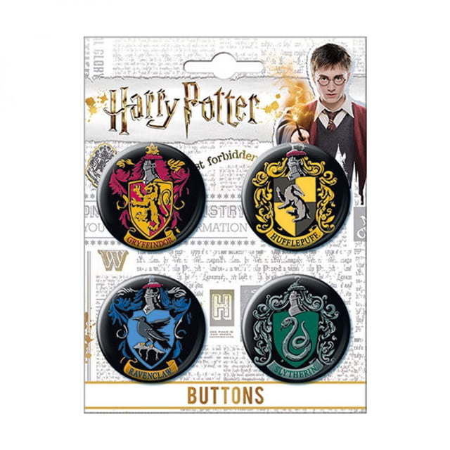 Harry Potter Ensemble de 4 Boutons Maisons de Poudlard
