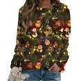 thumbnail image 2 of RKSTN Sweatshirt for Women Fashionable Printed Hooded Raglan Long Sleeved Round Neck Top Christmas Sweatshirt, 2 of 5