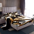 thumbnail image 1 of Erosebridal Black and Gold Bed Sheets Full, Abstract Line Bedding Sets Full Size, Geometry Home Decor 4pcs, 1 of 7