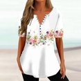 thumbnail image 1 of DPTALR T-shirt/chemise à Manches Courtes à Col en V pour Femmes, 1 of 5