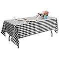 thumbnail image 1 of Costway Polyester Tablecloth Rectangle Table Buffalo Plaid Table Cover 60'' X 126'' Set of 10 Black, 1 of 10