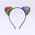 thumbnail image 2 of TIEVOSA Girls Glitter Headband Cat Ear Hair Head Hairband Photography Props, 2 of 3