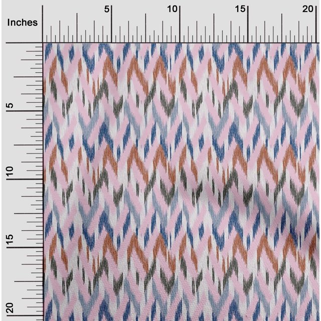 oneOone Cotton Silk Fabric Chevron Ikat Fabric Prints By Yard 42 Inch Wide