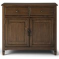 thumbnail image 3 of Connaught Armoire de Rangement d'Entrée Traditionnelle en Bois de 40 Pouces de Large, Brun Vieilli Naturel, 3 of 11