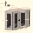thumbnail image 3 of PawHut Dog Crate Furniture, 41 Inch Corner Design with Cushion, Grey, 3 of 10