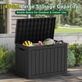 thumbnail image 2 of EasyUp Coffre de Terrasse en Résine de 45 Gallons, Coffre de Rangement Extérieur Verrouillable pour Meubles, Outils de Jardin et Rangement d'Outils, Boîtes de Rangement Extérieures Étanches (Noir), 2 of 7