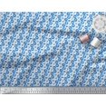thumbnail image 3 of Soimoi Blue Rayon Fabric Airplane,Trophy & Geometric Symbol Print Fabric by Yard 56 Inch Wide, 3 of 3