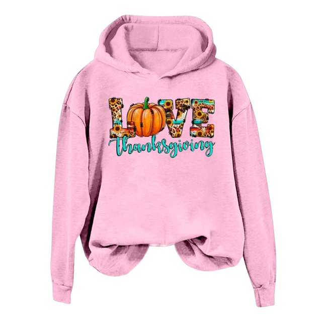 WEAIXIMIUNG Sweat à Capuche pour Femmes Robe de l'Action de Grâce Graphique Décontractée Pull Confortable pour Célébrations de Vacances