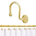 thumbnail image 2 of [Crochet Rond en Métal], Crochets de Rideau de Douche Dorés Anneaux de Rideau de Douche Antirouille pour Salle de Bain Crochets de Douche en Métal pour Tringle de Rideau de Douche Cintres Décoratifs Modernes pour Rideau de Douche, un Crochet Rond en Métal, 2 of 5