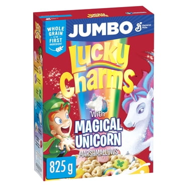 Lucky Charms Breakfast Cereal with Marshmallows, Jumbo Size, Whole Grains, 825 g