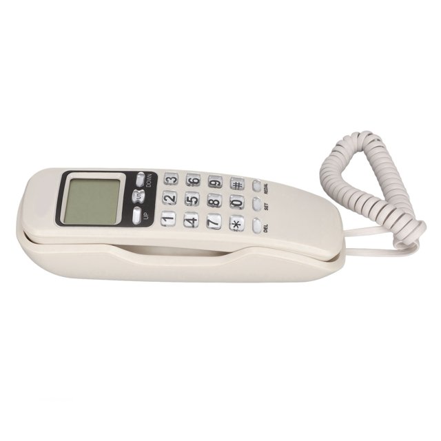 Téléphone Filaire, Téléphone Fixe Filaire Écran LCD Touches Claires Fonction Flash Affichage du Calendrier pour la Maison Rouge,Blanc,Noir