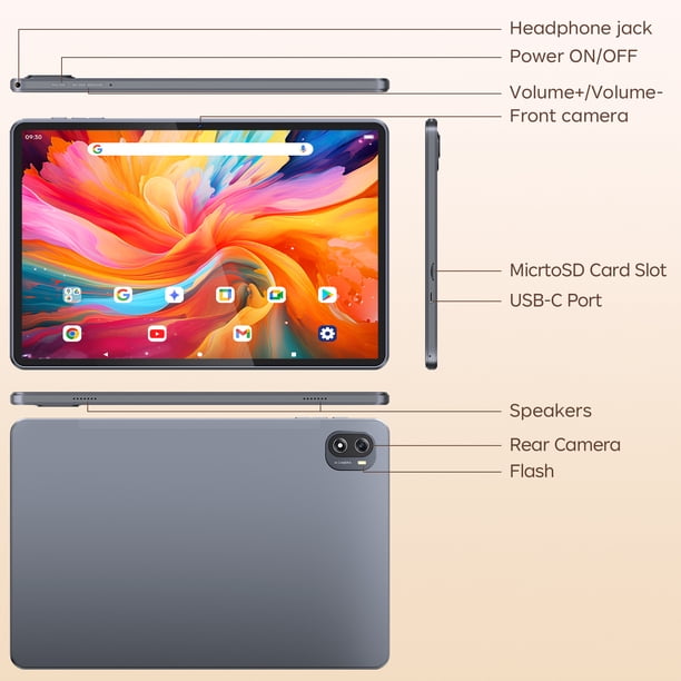 タブレット Android15 10.1インチ 128GB ROM 12GB RNRUO 10.1