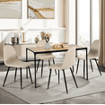 thumbnail image 4 of Homy Casa Set of 4 Modern Dining Chairs with Metal Legs and Upholstery Seats for Kitchen Café, Cream Fabric, 4 of 10