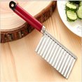 thumbnail image 2 of Oleegame 2PC Tomato Slicer And Lemon Slicer Potato Wavy Edged Tool Stainless Steel Kitchen Gadget Vegetable Fruit Cutting Red, 2 of 3