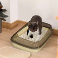 thumbnail image 1 of Cagogo Semi Enclosed Cat Litter Box, High Sided Splash Proof Litter Box for Large Cats Kittens, Extra Large Covered Cat Litter Box with Scoop, Indoor Cat Litter Box for Home Bathroom Odor Control, 1 of 6