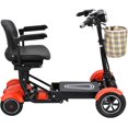thumbnail image 4 of Long Range 40 KM Motorized Mobility Scooter For All Terrain, 1-Step Folding, Powerful Double Motors, 48cm Wide Seat, Matte Red, 4 of 11