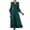 darkgreen, variant on Women Formal Maxi Satin Dress Long Puff Sleeve Deep V-Neck Empire Waist Dress Evening Party Cocktail Dress Wine Red XL