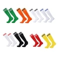 thumbnail image 4 of mmirethe Chaussettes Athlétiques en Tissu Doux pour la Peau pour Joueurs de Football et de Hockey Chaussettes de Football à Tube Long Éviter les Blessures Directes Rayures Rouges, 4 of 6