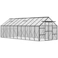 thumbnail image 1 of Outsunny Polycarbonate Greenhouse Kit with Vent Rain Gutter Door, Black, 1 of 10