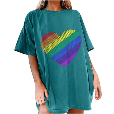 Pisexur Pride Shirts T - pour Femmes Love is Love LGBTQ Hauts T-Shirts Graphiques Amusants à Manches Courtes Haut T-Shirts Gay Pride