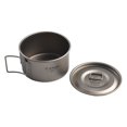 thumbnail image 4 of Titanium Bowl with Folding Handle Camping Bowl Dinner Food Container Outdoor Pan, 4 of 8