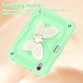 thumbnail image 2 of Case for iPad Mini 7 A17 Pro 2024/Mini 6 2021 8.3 Inch 7th/6th Gen with Butterfly Stand, Shockproof Protective Tablet Cover with Pencil Holder Shoulder Strap for Kids Girls, Beige Green, 2 of 7