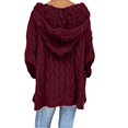 thumbnail image 4 of Pull Femmes Mode en Vrac Grande Taille Capuche de Couleur Unie Manches Longues Pull Tops, 4 of 8
