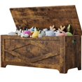 thumbnail image 1 of 39.4" Storage Chest, Wooden Storage Bench with Safety Hinges, Easy Assembly, Large Toy Chest for Entryway, Living Room, Bedroom, 1 of 6