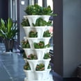 thumbnail image 4 of Vertical Planter Stand Stacking Planter Strawberry Planting Pot Vertical Garden Planter Garden Tower Large Four Petal Flower Pot Single Planting Flower Pot Container, 4 of 6