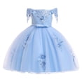 thumbnail image 2 of EGNMCR Robes de Soirée pour Femmes, Robes Formelles pour Femmes, Robes de Cocktail pour Femmes Robe Fille Robe Tout-Petit Filles Tulle Tulle Nœud Volants Robe de Fête d'Anniversaire Longues Robes Robe Fille, 2 of 8