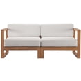 thumbnail image 3 of Modway Upland Causeuse de Patio en Bois de Teck Massif 2 Pcs, Naturel et Blanc, 3 of 11