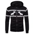 thumbnail image 1 of Cardigan à Capuche Zippé Imprimé Faon de Noël pour Hommes, 1 of 3