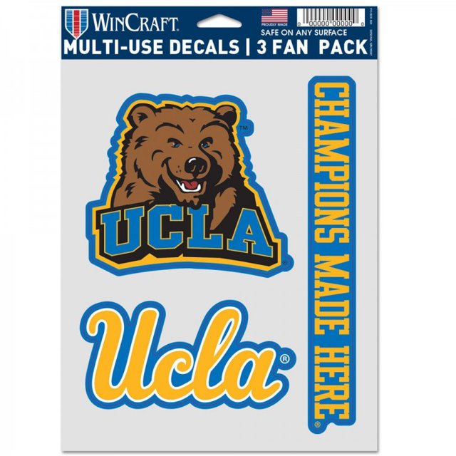UCLA Bruins Lot de 3 Autocollants pour Fans