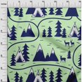 thumbnail image 3 of oneOone Cotton Cambric Light Green Fabric Mountain Pattern Sewing Craft Projects Fabric Prints By Yard 56 Inch Wide, 3 of 5